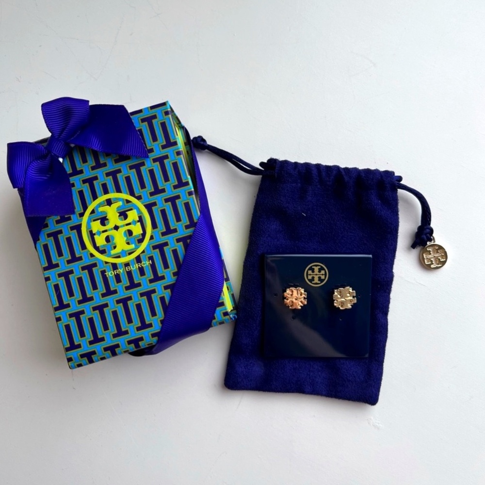 Tory Burch Logo Stud Earrings Gold color